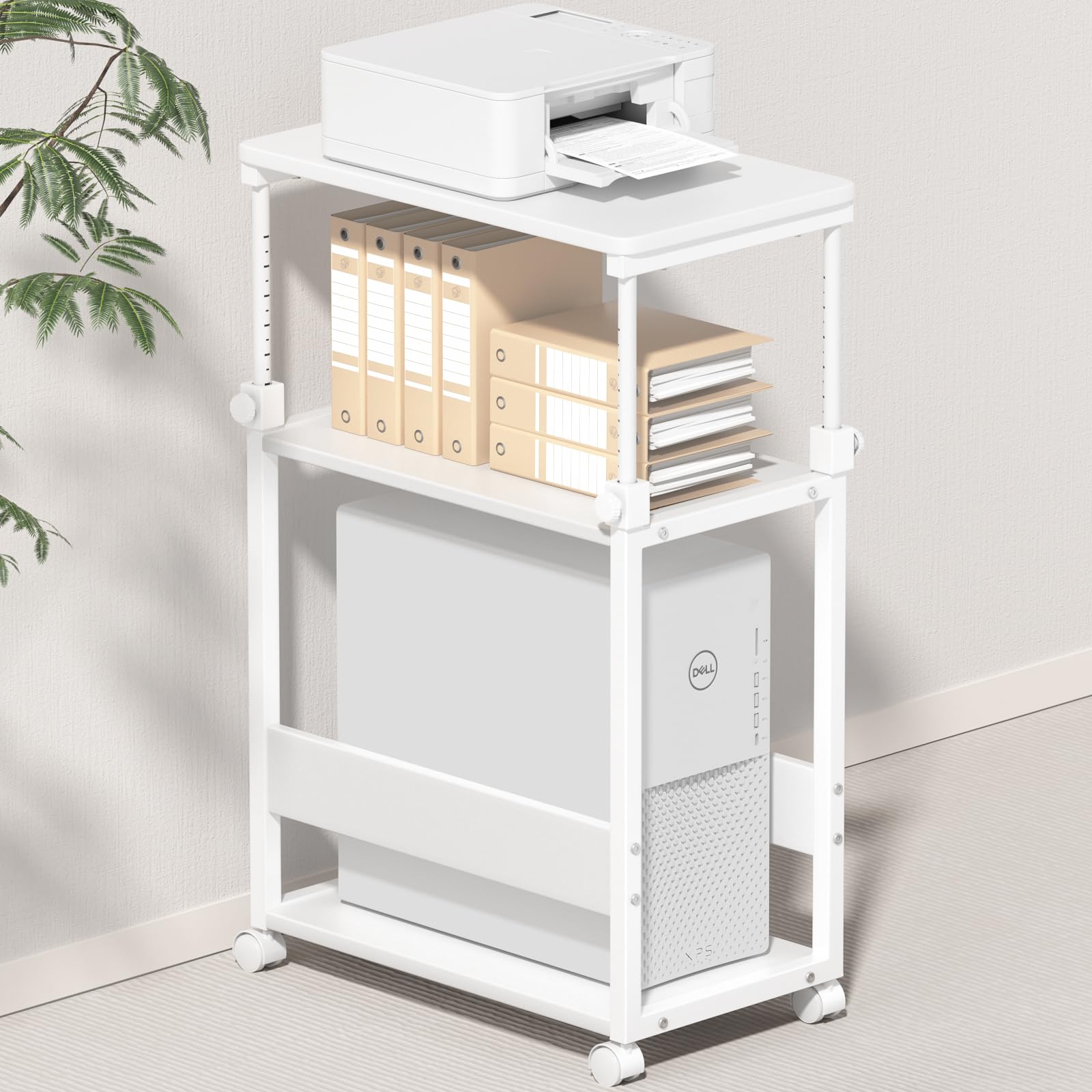 Amazon.co.jp: 【幅35×奥行60×高さ67.5～95cm】パソコンワゴン