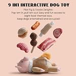 Nocciola Stuffed Pig Dog Toys: Funny Squeaky Crinkle Dog Chew Toys for Small Medium Breed, Plush Puzzle Training Pet Toys, Burrow Hide and Seek Mental Stimulation Anxiety Relief, 9 Packs | Intelligence Dog Enrichment Toys For Mental Stimulating, Plus