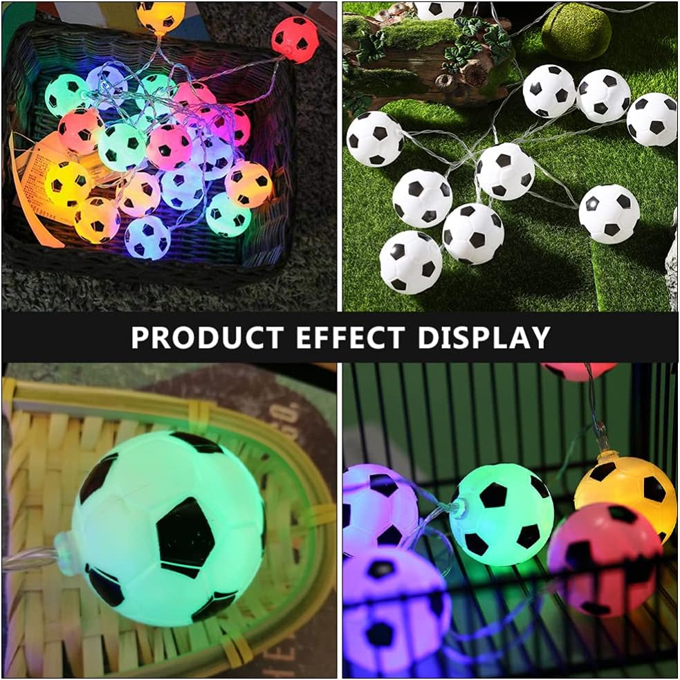 LED String Light Football Shaped Fairy Lights Football Theme Party Supplies for Home Outdoor Indoor Colourful 10 LED 1.5 - Image 3