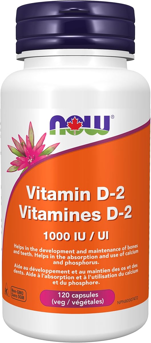 NOW Supplements, Vitamin D 1,000 IU Dry, High Potency, Strong Bones, Structural Support, 120 Veg Capsules