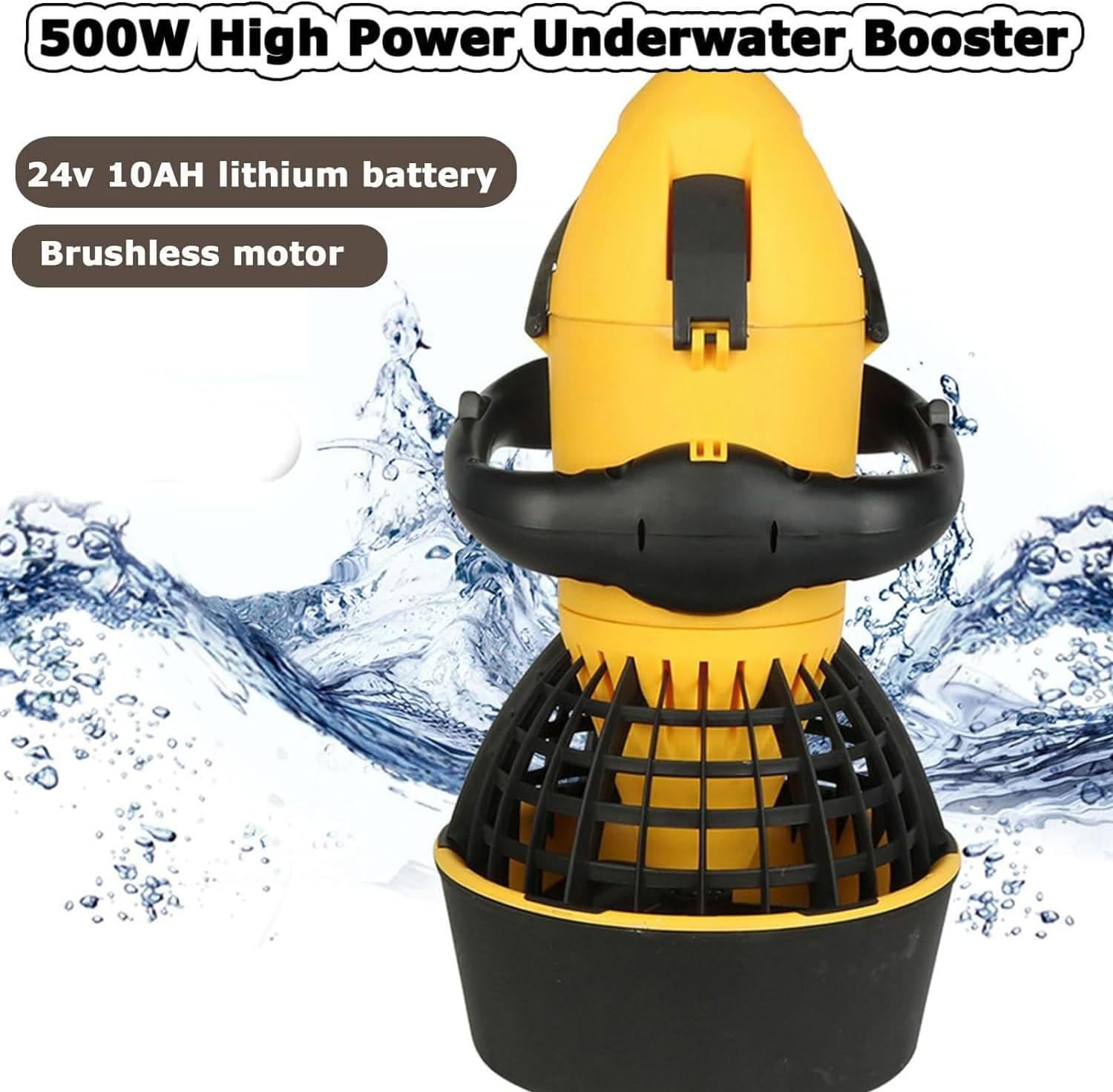 Electric diving scooter, Underwater scooter scooter water propeller device submerged by 500 W swimming device 500w for aquatic adventures underwater diving, snorkeling, yellow 5 71EYZnYlaCL. AC SL1500