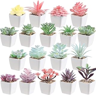 18 Set Artificial Faux Succulents in Pots Artificial Succulent Plant for...