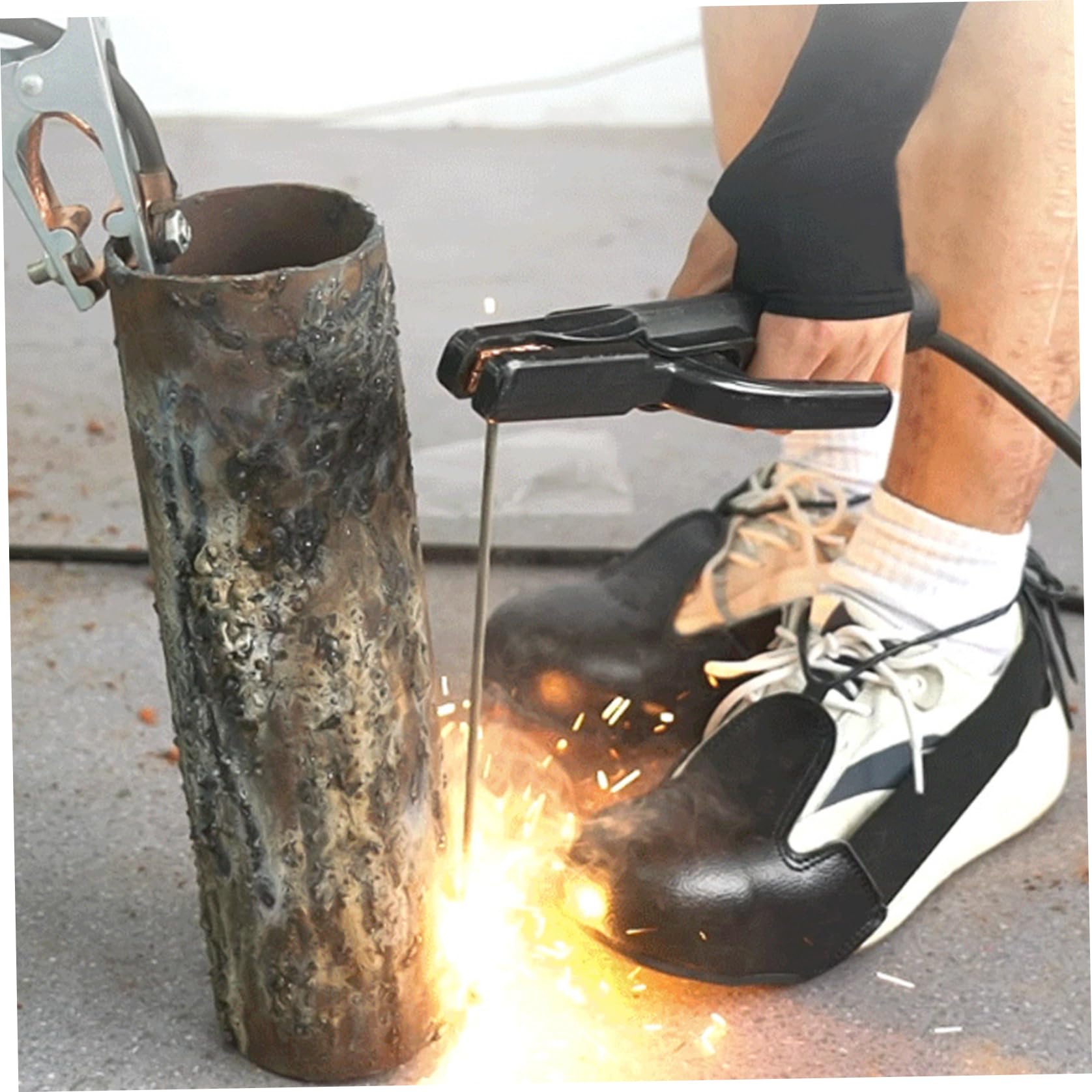 1 par de inserciones de punta de acero para zapatos, anti-smash superpone insertos de los dedos de acero con correa elástica para y metatarsal, cubiertas de zapatos de seguridad para botas de segurid