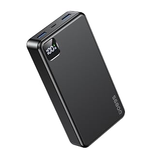 Portable Charger Power Bank, PD 22.5 W Fast Charging Large Capacity Battery Pack, 56800mAh Portable Phone Charger for Travel Camping Essential Compatible with iPhone 17/16/15/14 Series -LightBlack - Amazon product rated Grade A