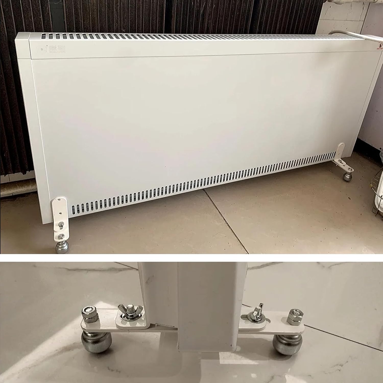 Sturdy Heater Bracket 360 Degree Swivel,Aluminum Alloy Casters 2 Wheels for Universal Heater Panel with Locking Brake Lever Bedroom/Family RoomScreen Divider