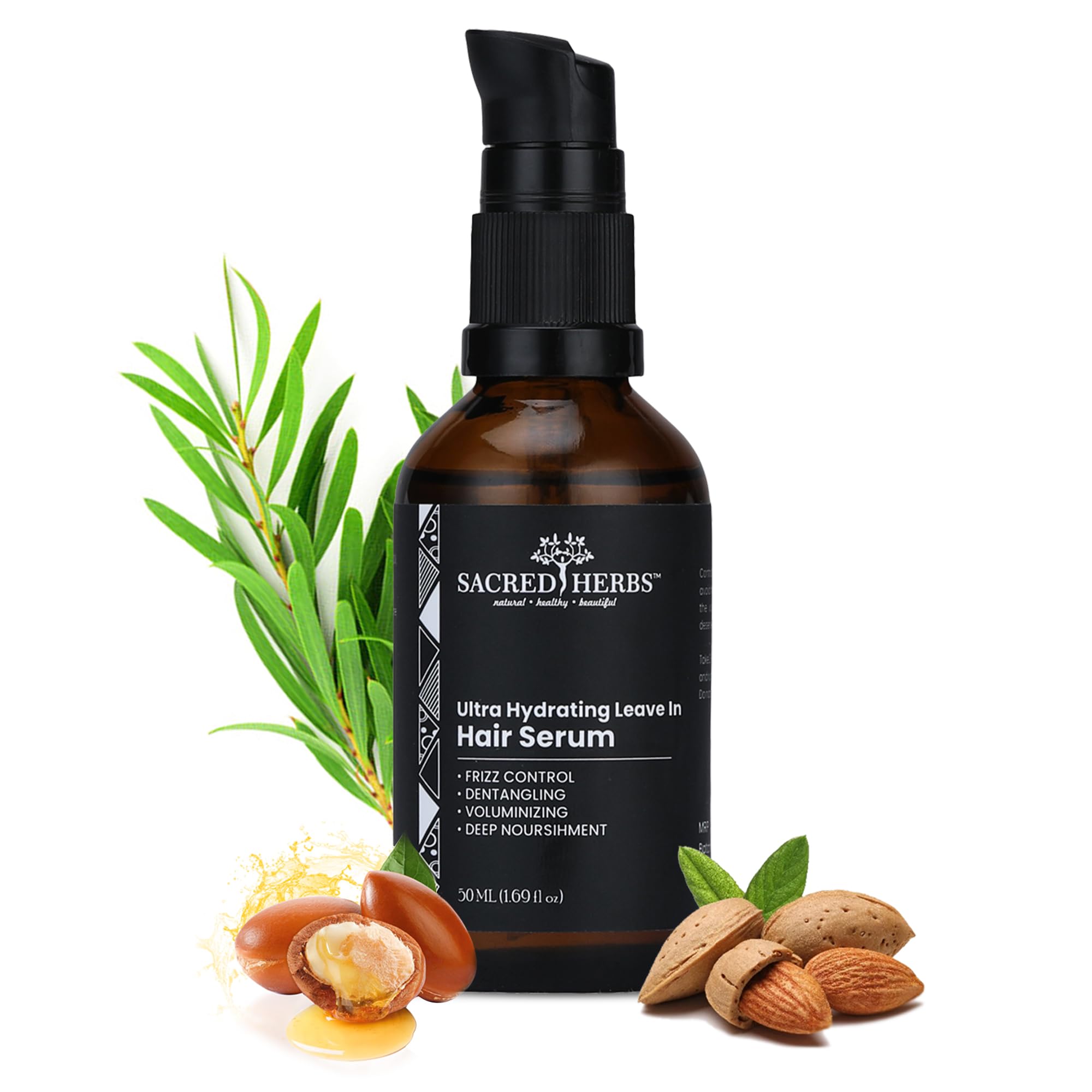 SACRED HERBS Ultra Hydrating Leave-In Hair Serum | Natural Oil-Based | Frizz-Free, Glossy & Soft Hair | Paraben & Chemical Free | For All Hair Types | Men & Women | 50ml-image-34