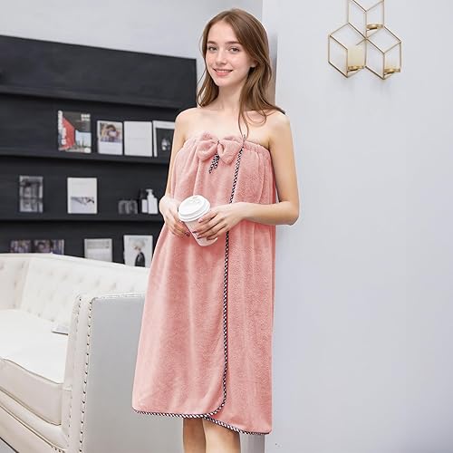 Miniatura 8 de Toalla envolvente para mujer, toalla de ducha ajustable con toalla de baño para el hogar, hotel, camisón para sauna, playa, piscina, gimnasio,