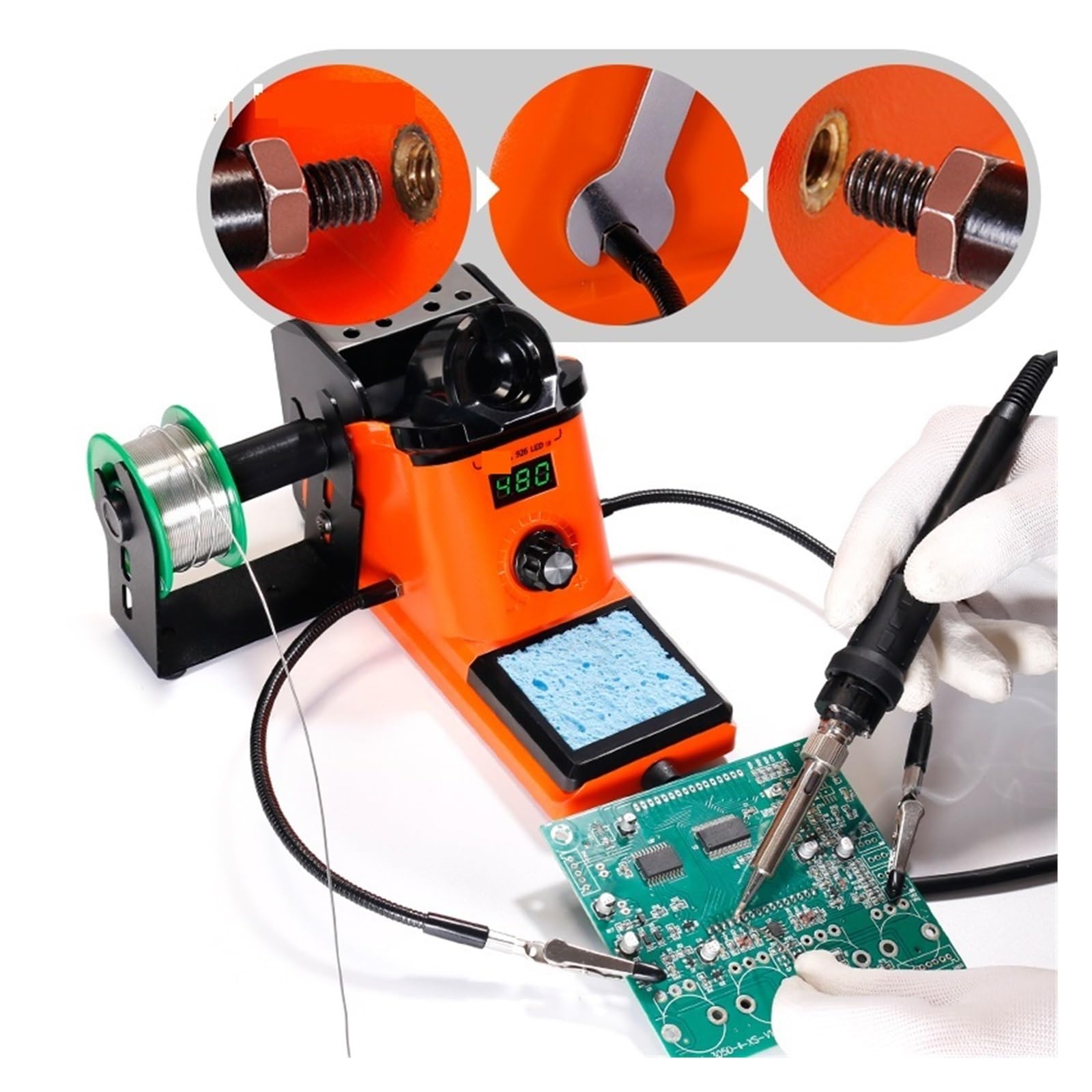 Kit De Soldador Eléctrico Digital Con Estación Soldadura Portátil Temperatura Ajustable Calentamiento Preciso(960-I)
