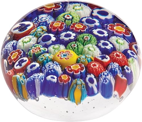 ART & ARTIFACT Pisapapeles de cristal de Murano Millefiori - Pisapapeles de vidrio pequeño de 2 x 2 34 pulgadas