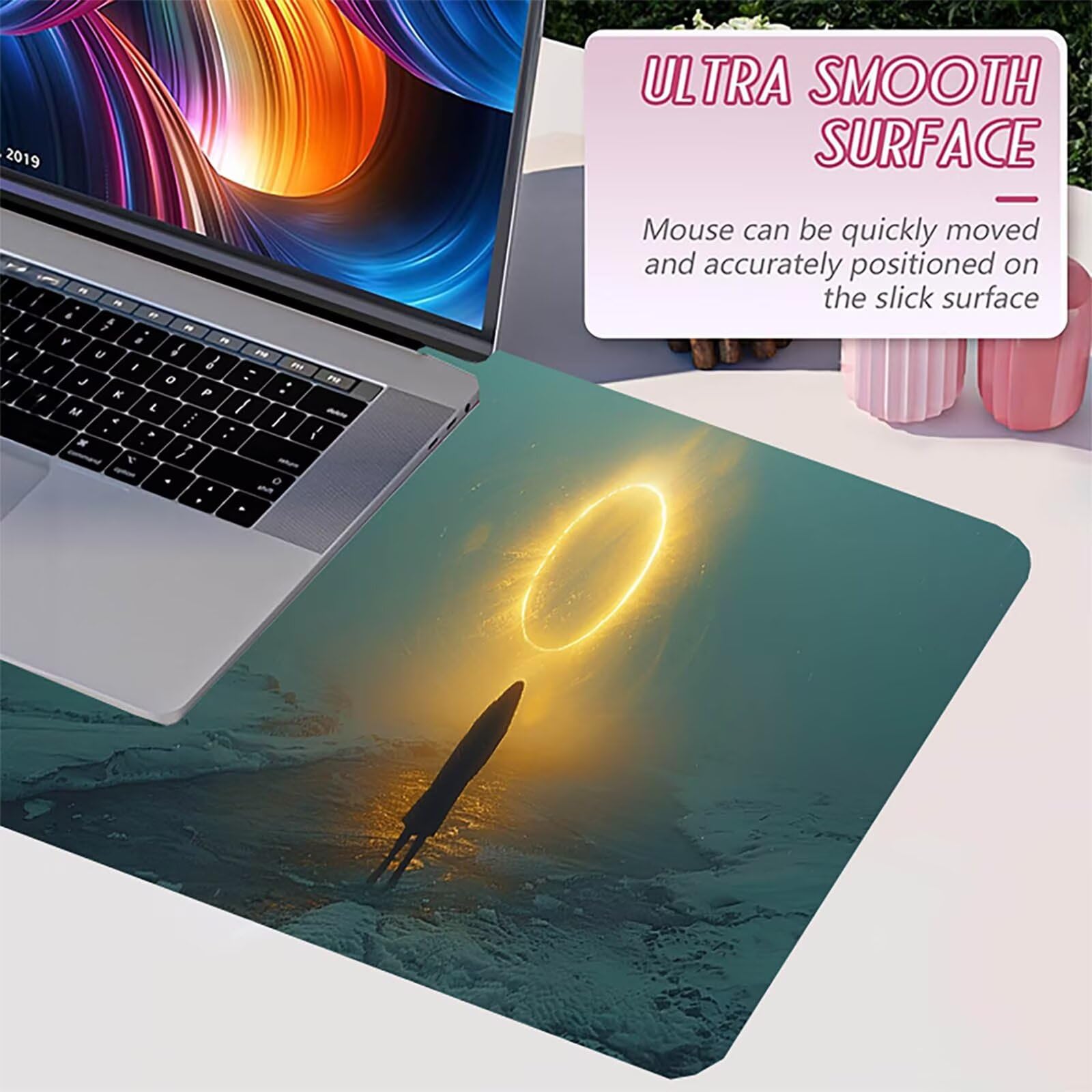 Tappetino Mouse XXL 1500 x 800 mm, Tappetino Mouse Donna, Gaming Mousepad Migliorare la Velocità e la Precisione, Mouse Pad con Base in Gomma Antiscivolo, Ufficio Accessori Gaming, Grigio D-2318