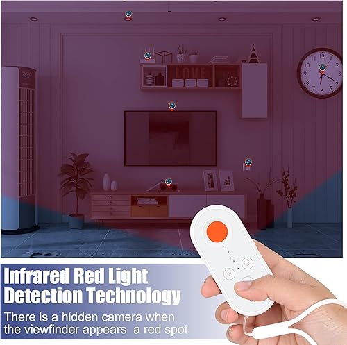 Miniatura 6 de Detector de cámara oculta Mini LED Detector de dispositivo oculto con visor infrarrojo Detector de cámara anti espía recargable Detector de señal