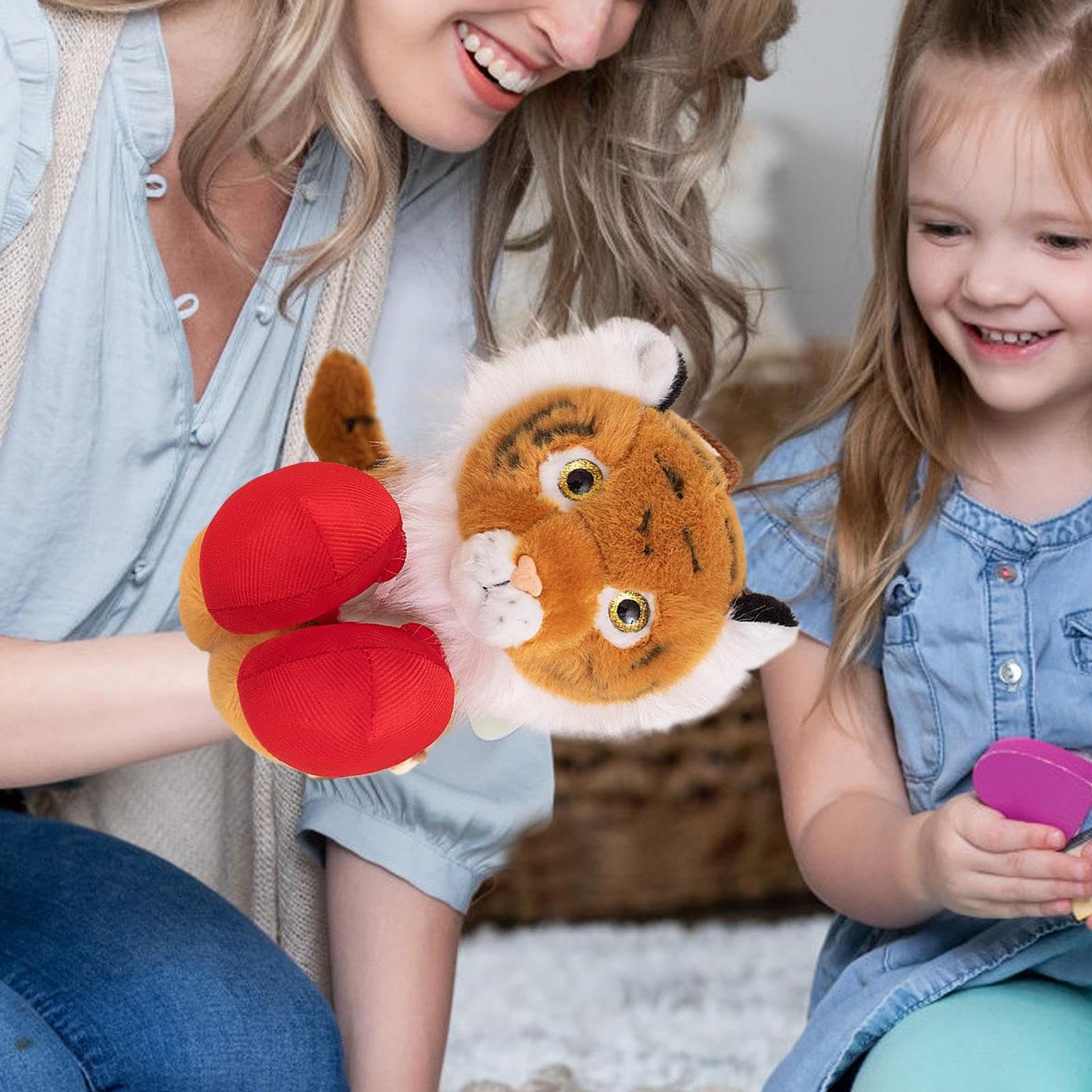 Títeres De Mano - Muñeco De Peluche Parlante para Cuentos - Títere Interactivo Boxeo con Brazo Retráctil para Niños 3+ Años Fiestas Colegio Cuentos Relleno Huevitos Pascua