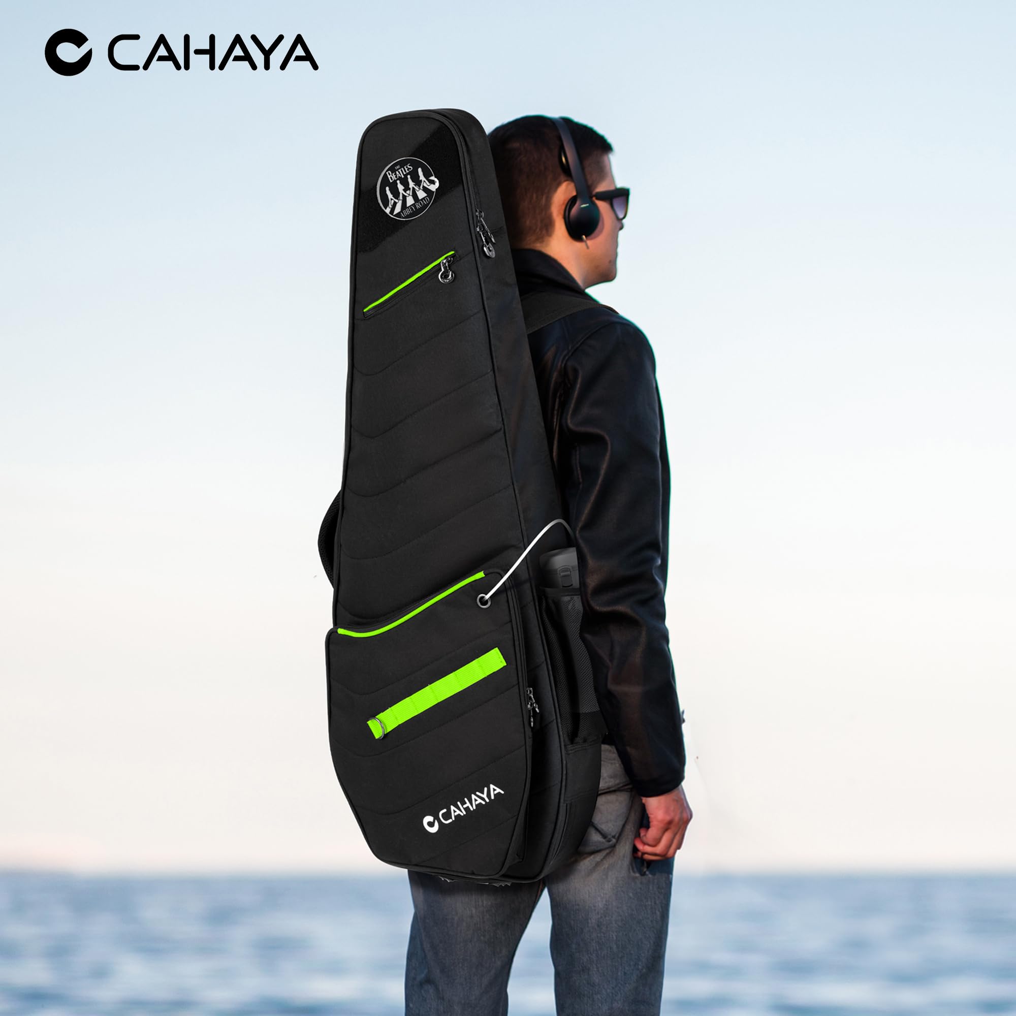 CAHAYA Custodia Imbottita per Chitarra Elettrica: Softshell, Adatta per chitarre ST/LP/TELE, spessore di 12 mm, con tasche anteriori, posteriori e laterali, design alla moda ispirato all'outdoor