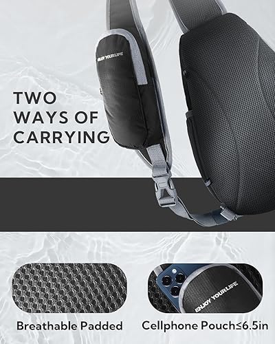 Miniatura 3 de Bolso de hombro WATERFLY, morrales, bolsos, mochilas triangulares cruzadas sobre el cuerpo, de soga, para senderismo o mochilas multiuso y bolsa de