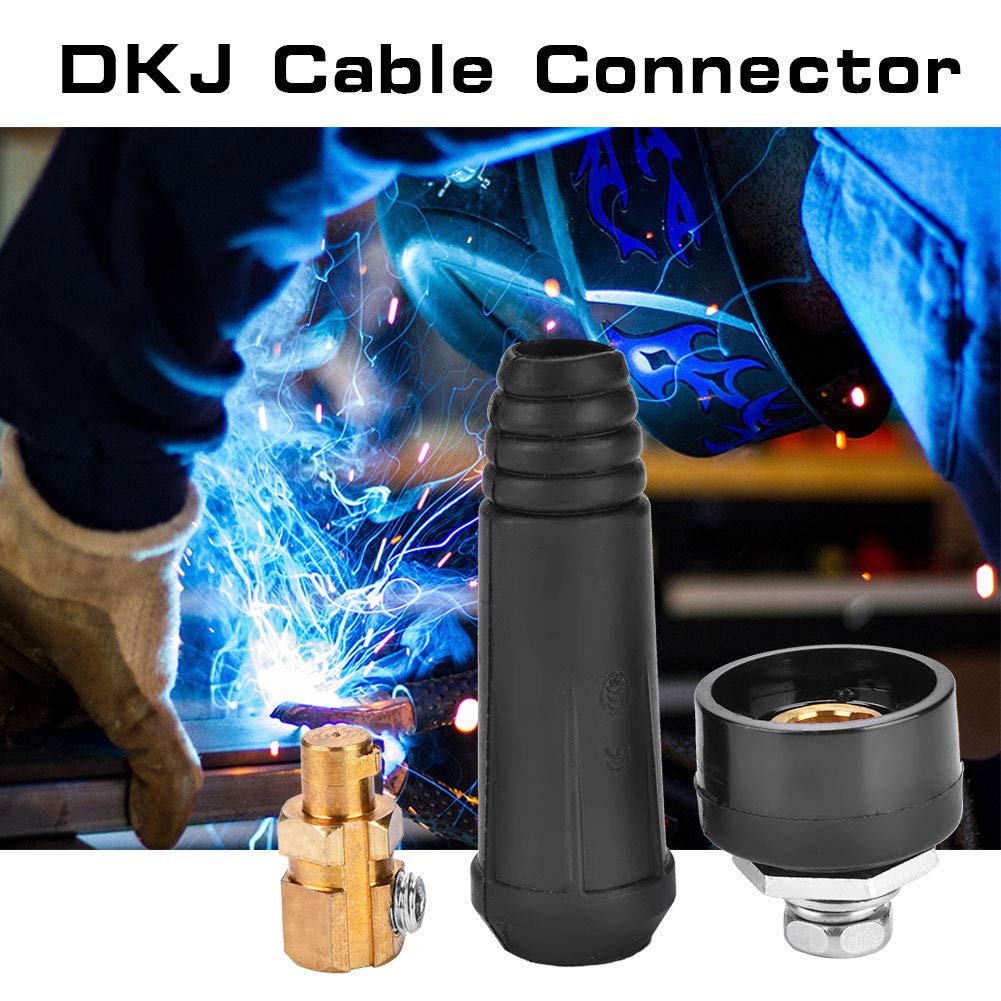 1Pcs DKJ Series European Style Welding Cable Rapid Connector, Cable Quick Fitting Adapter Optional DKJ10-25 DKJ35-50(DKJ10-25 Black)