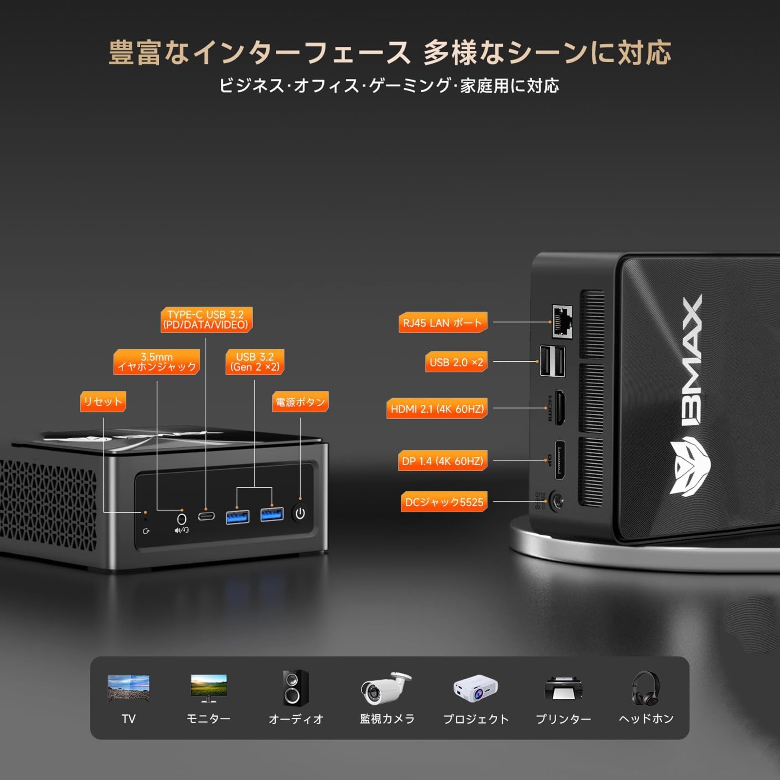 Amazon.co.jp: Bmax B5A Pro ミニPC：AMD Ryzen 7 5700U 16GB（最大