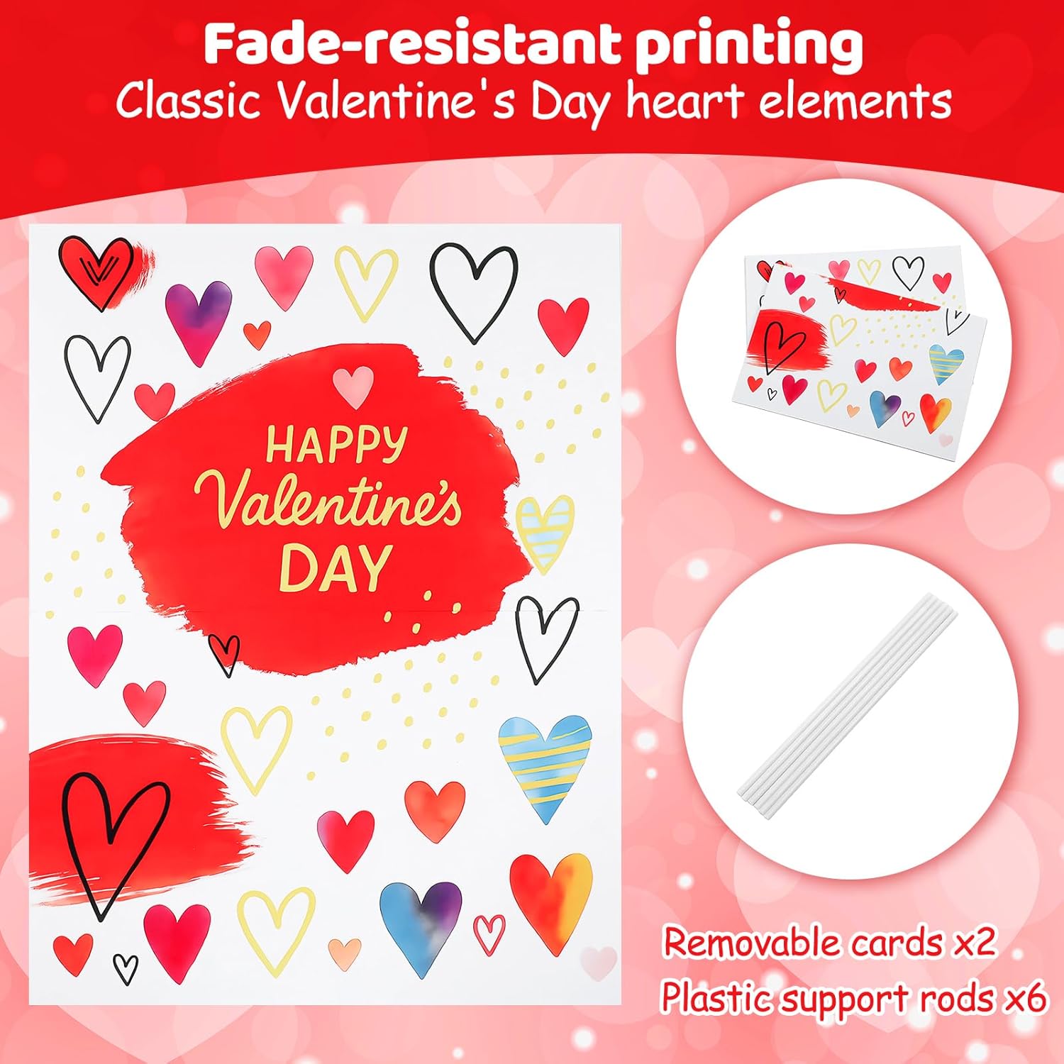 AceOrbit Jumbo Valentine's Day Card 16.5 x 22 Inches Big Shaped Greeting Card Giant Heart Love Happy Valentine Day Cards for Wife Girlfriend Husband Boyfriend Anniversaries