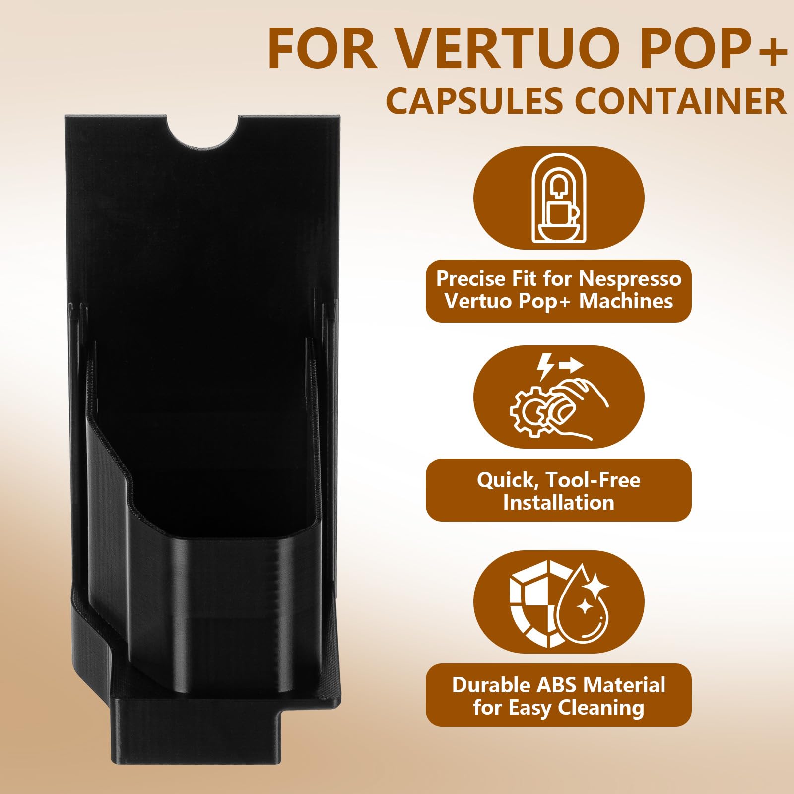 Support de capsules pour Nespresso Vertuo Pop+, bac de rangement et boîte de rangement, organiseur en ABS avec installation sans outil