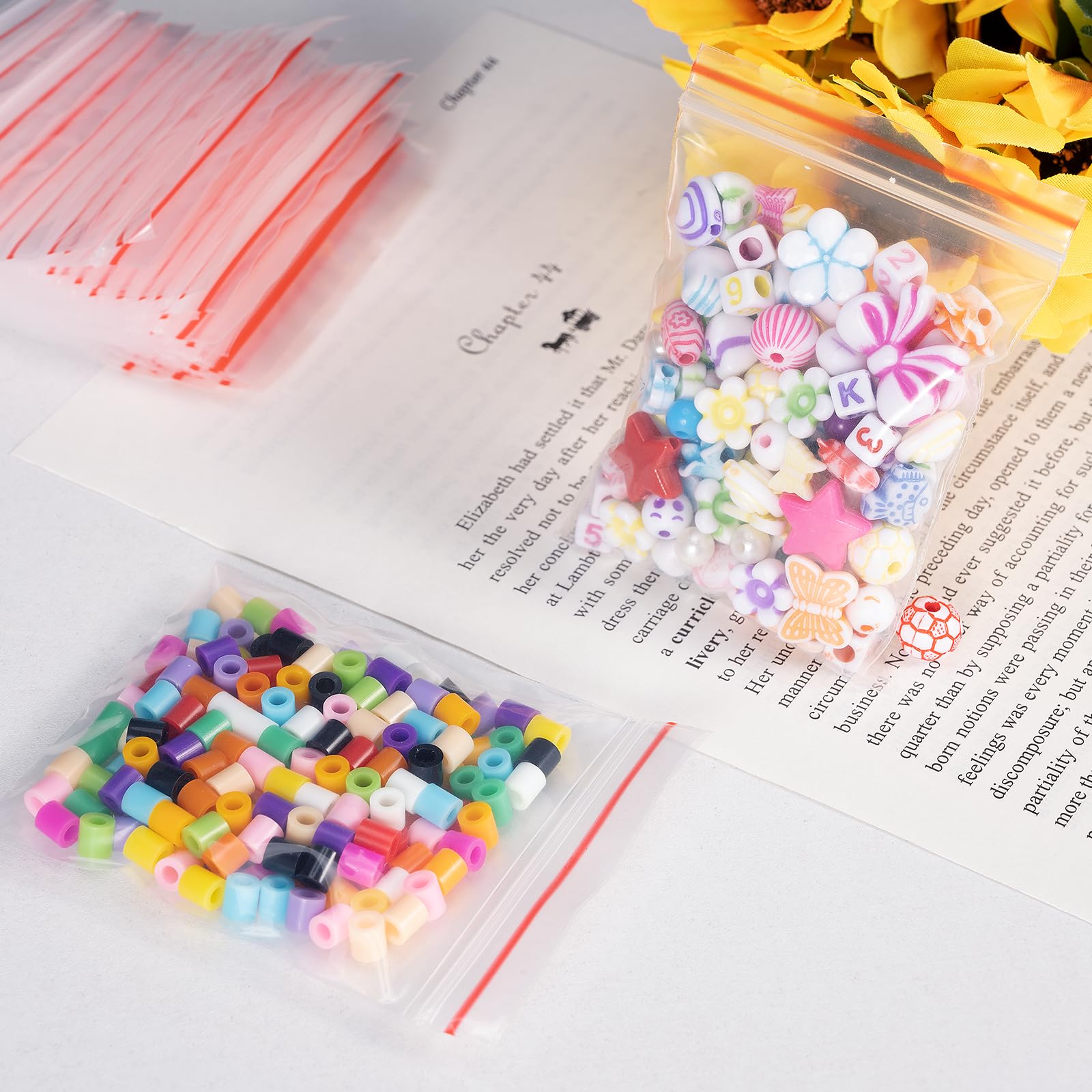 Carehabi 100 sztuk przezroczystych torebek plastikowych, z zamkiem błyskawicznym, torebki na ciastka, opakowania na biżuterię, małe torebki na zamek błyskawiczny (6 x 8 cm)