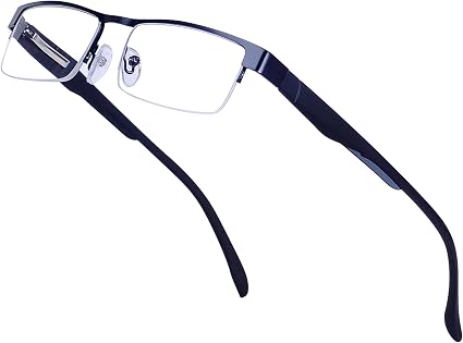 Uomo Occhiali da Lettura Nero +1.50 (50-54 Anni) Classici Rettangolari Meta  ' Metallo Telaio Presbiopia Lenti Trasparenti con Custodia : Amazon.it:  Abbigliamento
