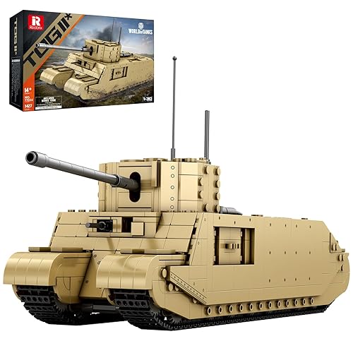 Reobrix TOG2 Tank Building Set, WW2 Military British Armed Tanks Building Block Set for Military Fans 77032, World of Tanks Licensed Product, MOC Tank Model Toy Gift for Adults and Teens（1427 PCS）