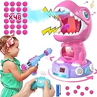 Vista 11 de EagleStone Juguetes de disparo de dinosaurios movibles de acción triceratops, juegos de disparos para niños con registro de puntuación LCD y LED