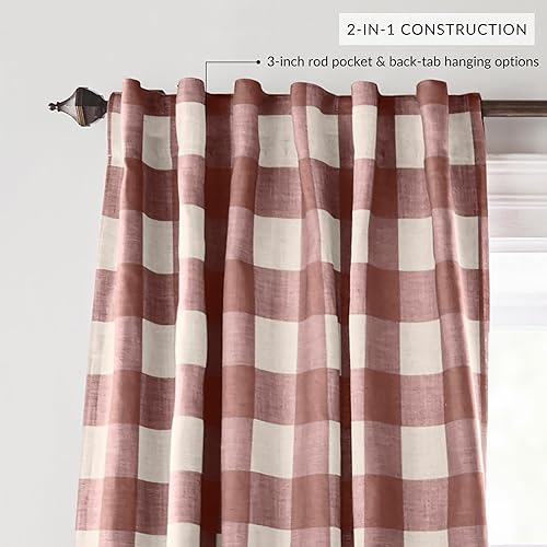 Miniatura 2 de Elrene Home Fashions - Panel de cortina opaca con diseño a cuadros