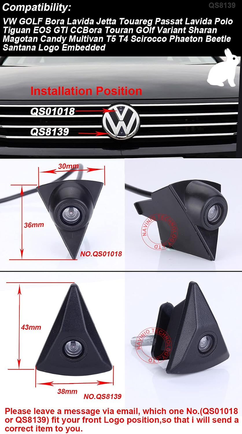 Car Logo Front View Parking Camera Replacement for Golf Bora Lavida Jetta Touareg Passat Lavida Polo Tiguan EOS GTI CC Bora Touran Variant Sharan Magotan Candy Multivan T5 T4 Scirocco Phaeton Beetle