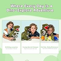 Vista 3 de Muiteiur Animales de Peluche de Dinosaurio con Bebés, Suave Peluche T-Rex de 19.6 Pulgadas con Barriga con Cremallera que Contiene 5 Lindos Bebés