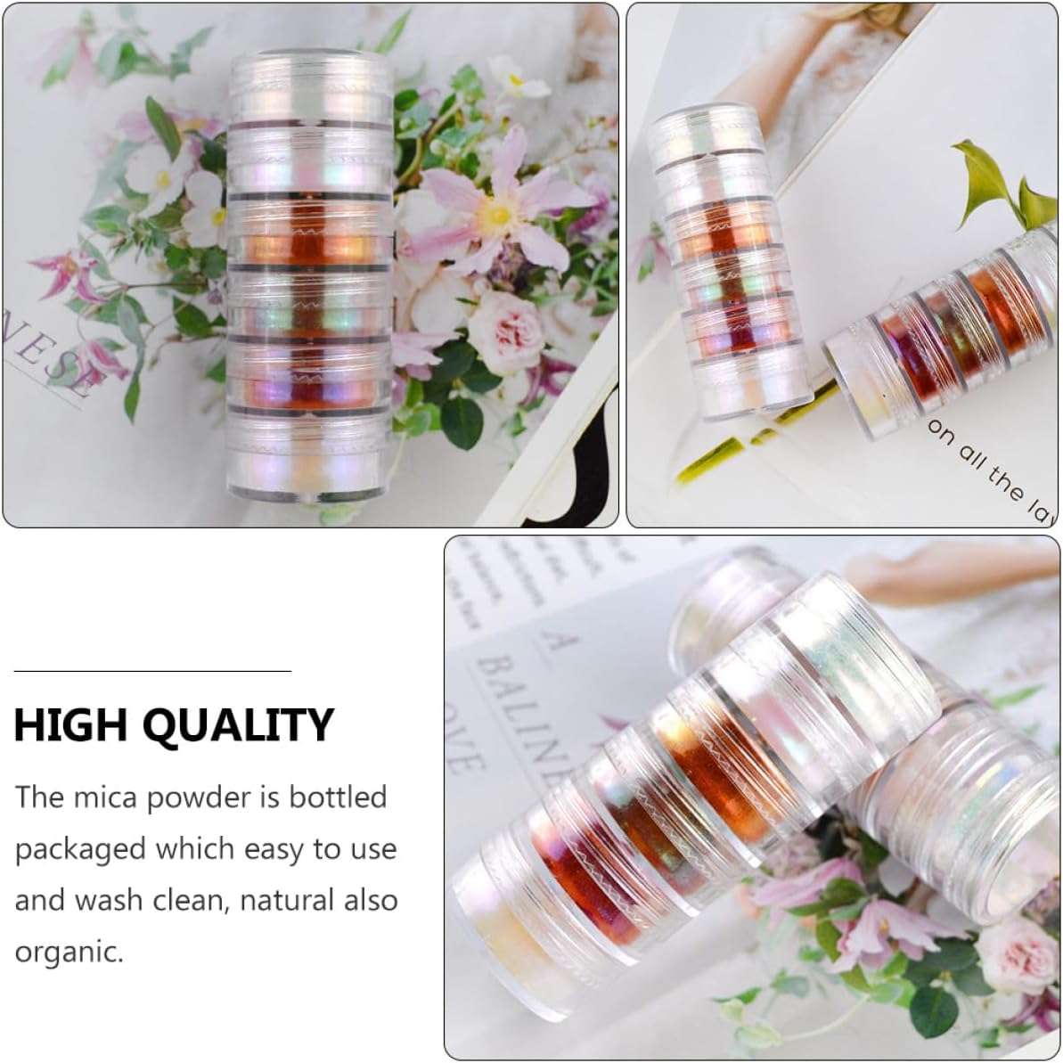 6pcs DIY Paint Supply Kit Mica Pearl Pigment Powder for Resin Tie Dye Bath Bombs