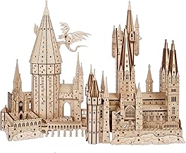 UGEARS Puzzles 3D en Bois pour Adultes - Maquette du Château de Poudlard Kits de Modèles en Bois pour Adultes à Construire – Puzzle 3D Harry Potter Kit DIY avec Éléments Mobiles - 340 Pièces