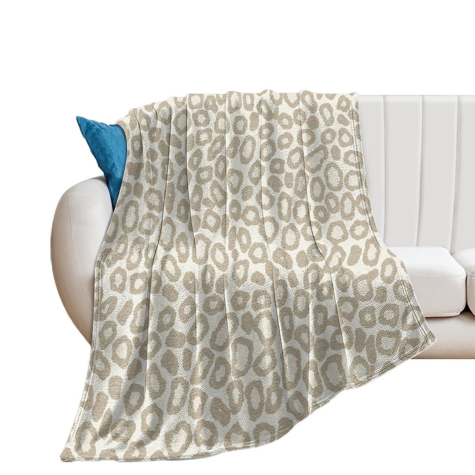 Couverture léopard en flanelle douce jeté de lit grande taille 178x203 cm