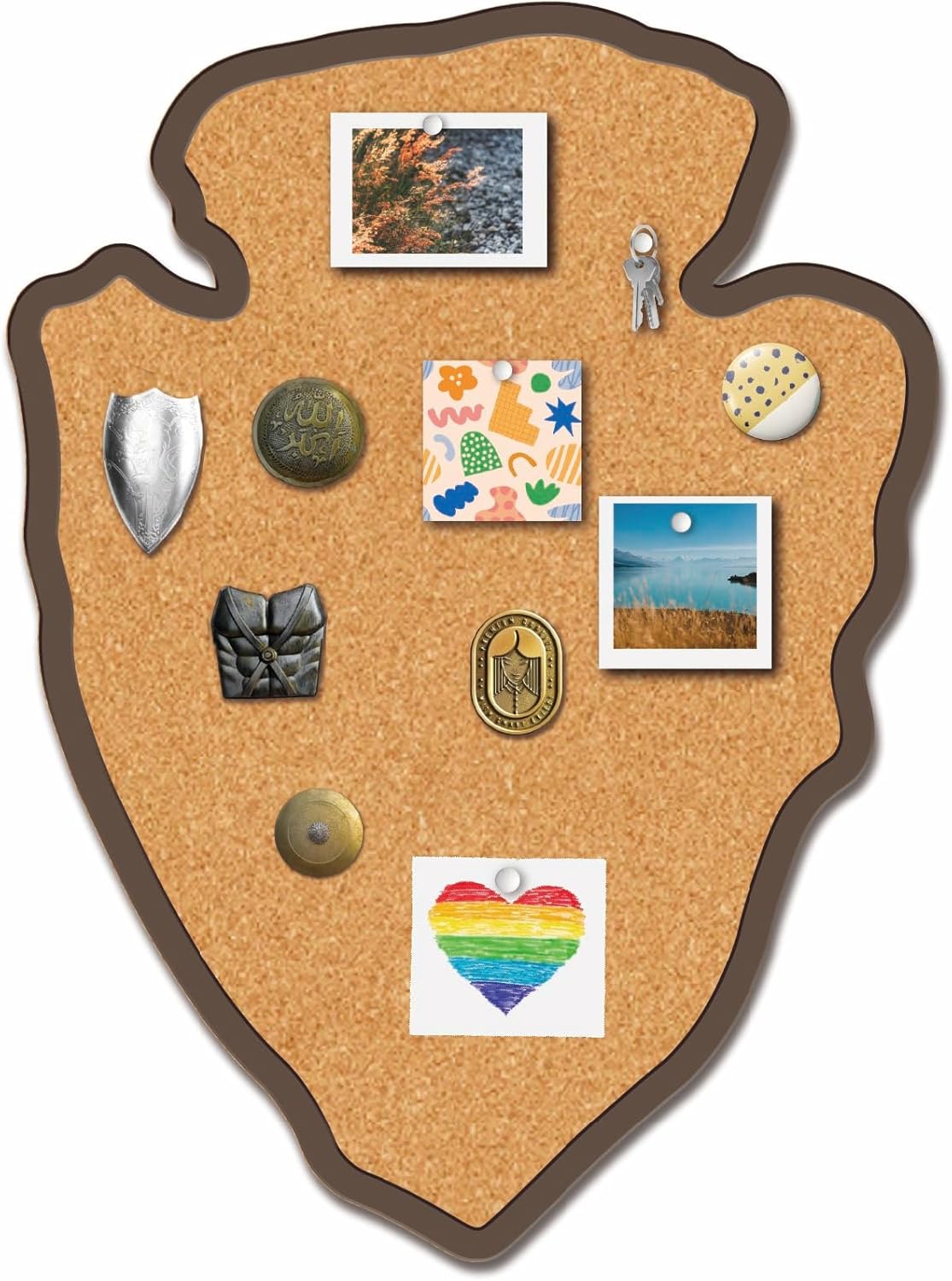 CRASPIRE Shell Pin Display Cork Board 9.8 X 8.5 Inch Wall Mounted Blue Frame Bulletin Boards Badge Wooden Decorative Memory Memo Brooch Lapel Pins Holder Storage for Home Office Bedroom Decoration