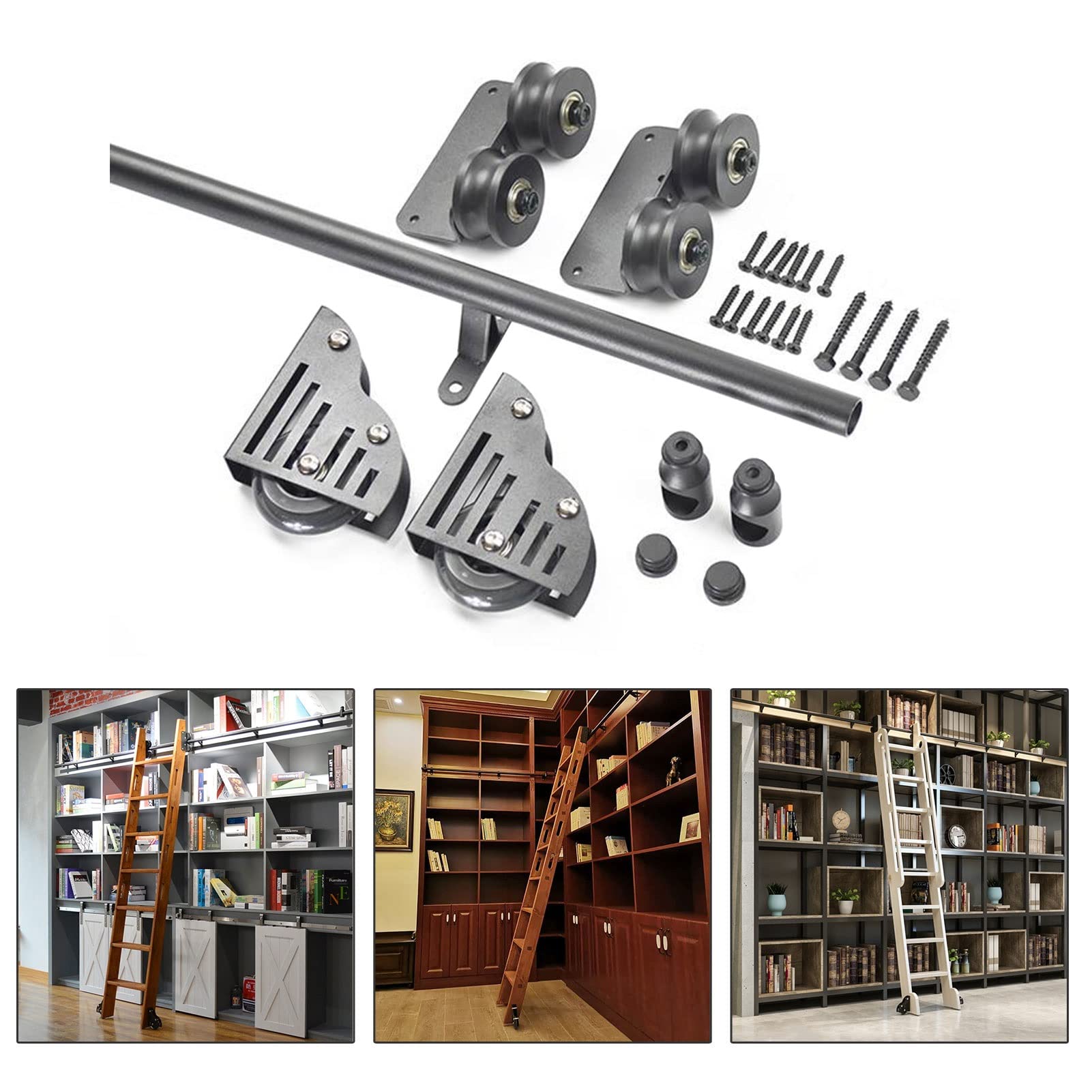 Kit échelle coulissante rail rond pour meuble haut : finis les espaces inaccessibles !