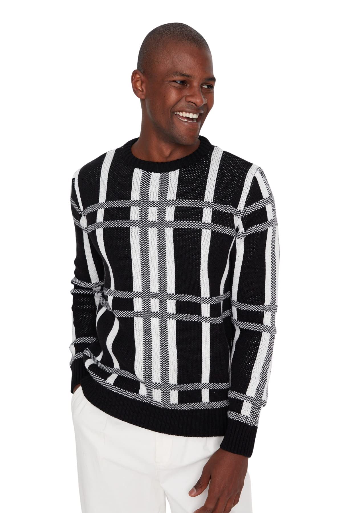 Trendyol Man Regular Basic Crew Neck Knitwear Sweater Black