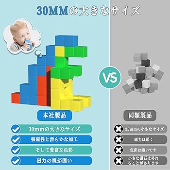 Amazon.co.jp: HIWO マグネットキューブ マグネットブロック