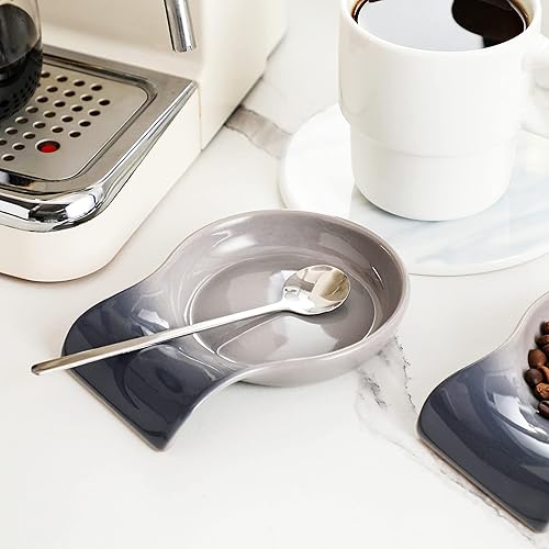 Miniatura 6 de LOVECASA - Soporte para espátula de cerámica, soporte para cuchara para estufa, soporte para cuchara de café de 5.5 pulgadas, soporte para