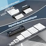 vretti Portable Thermal Printer, PB821 Wireless Bluetooth Printer Compatible with Phone & Laptop, for Business, Office, Home, Travel, Inkless Printer Supports 8.5" x 11" US, Black