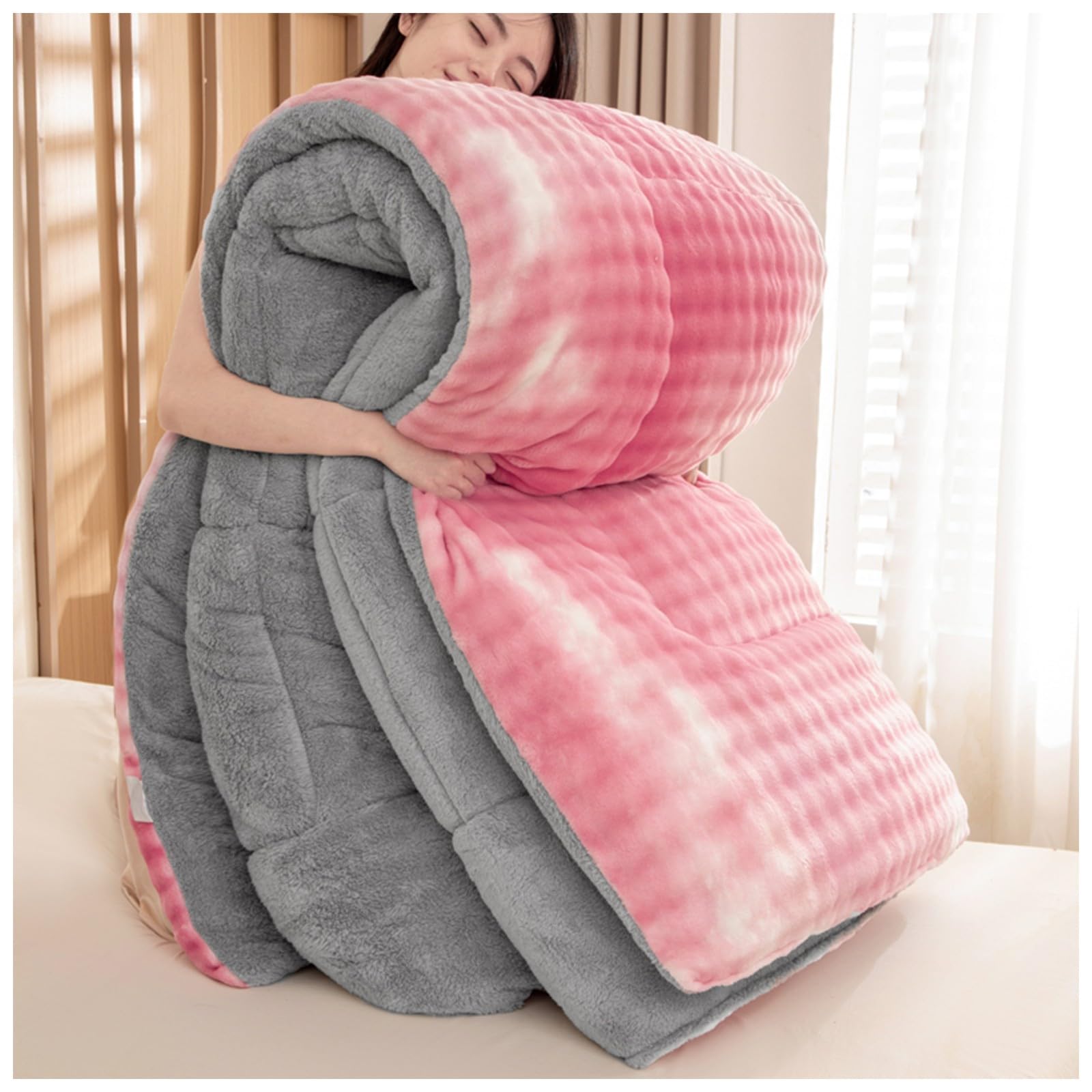 Couette d'hiver en laine d'agneau contre le froid nocturne lit 150x200