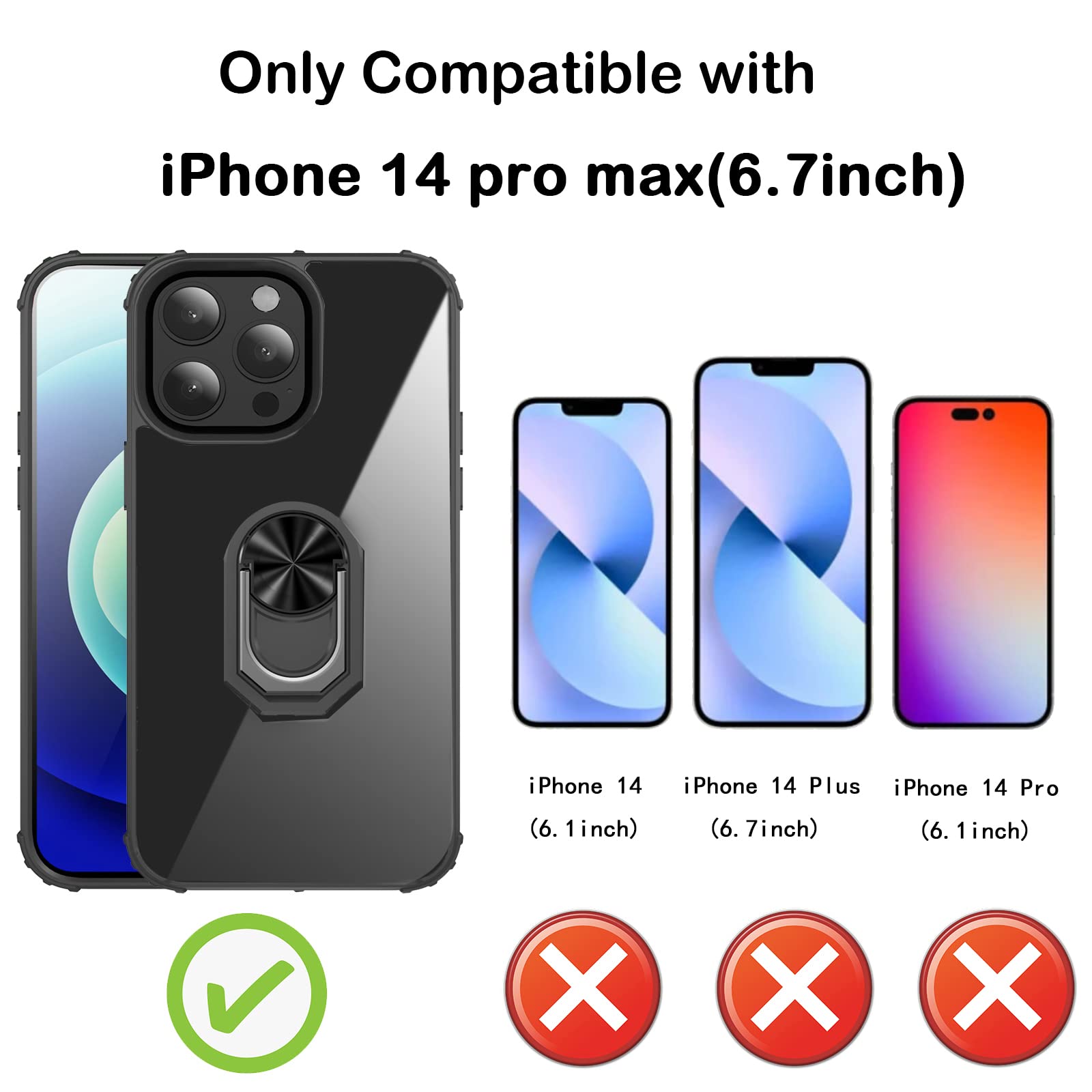 Amazon.co.jp: iPhone 14 Pro Max用クリア スタンド付きケース
