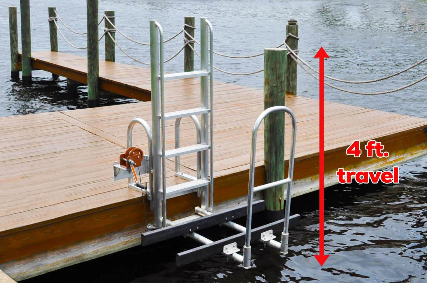 Golden Kayak Launch® – Safely Launch Kayaks, Canoes & Paddleboards, for Fixed Docks – Durable Aluminum Frame