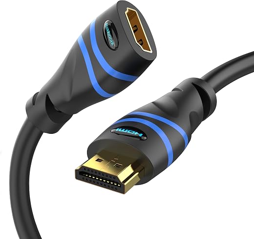 BlueRigger HDMI Cable Extension Male to Female HDMI Extender Cord 4K Compatible for TV Stick, Chromecast, Nintendo Switch ...