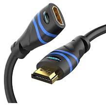 BlueRigger 4K HDMI Extension Cable - 1.5FT 2 Pack, 4K 60Hz, 18Gbps HDMI Extender Cord, High Speed EXT Male to Female Adapter - Compatible with TV, Laptop, Xbox Series X, Roku, PS5, Nintendo Switch