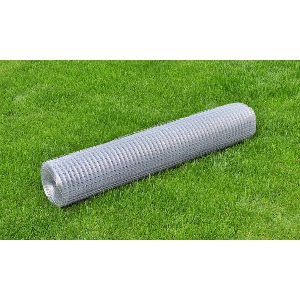 Malla de alambre de soldadura de 10 x 1 m, de acero galvanizado, para pajareras, conejeras, recintos para gallineros, malla cuadrada de 25 x 25 mm, malla de alambre flexible plateada