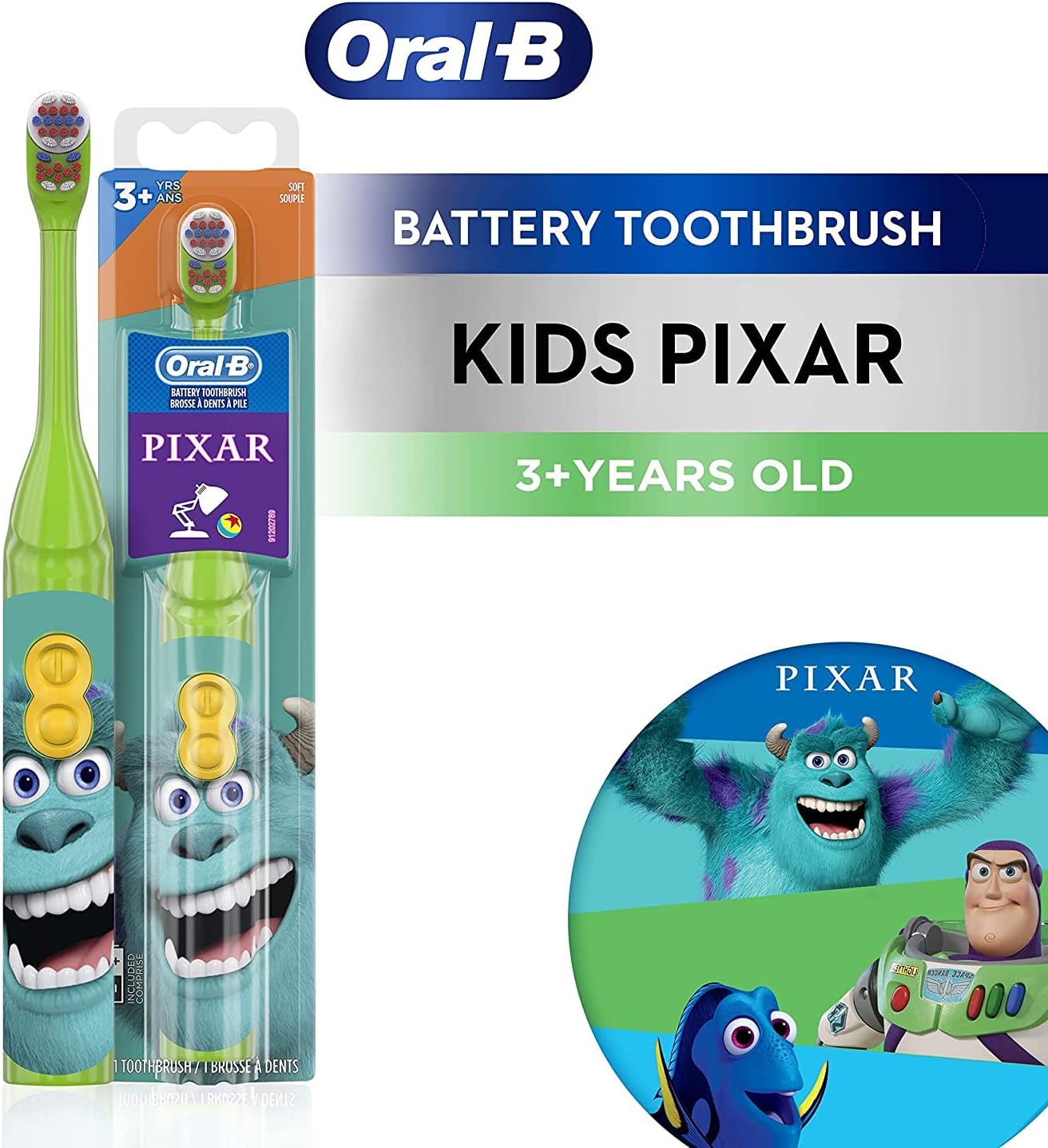 Oral-B Toothbrush Rotating Head Toy Story Soft (Battery) (2 Pack)