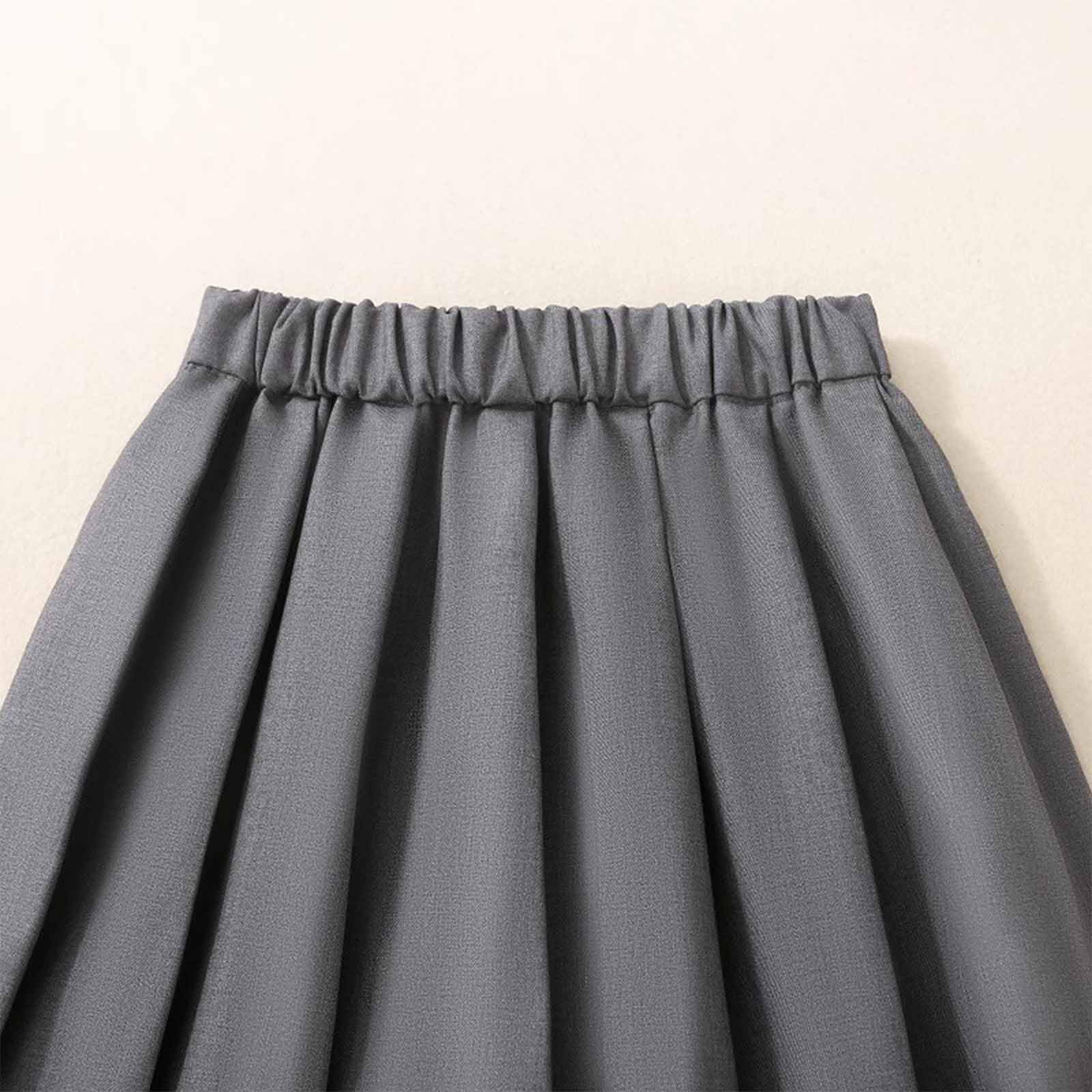 Générique Jupe d'été plissée pour Filles, Style Classique Scolaire, Jupe Courte trapèze épurée, idéale au Quotidien. (Grey, 4-5 Years)