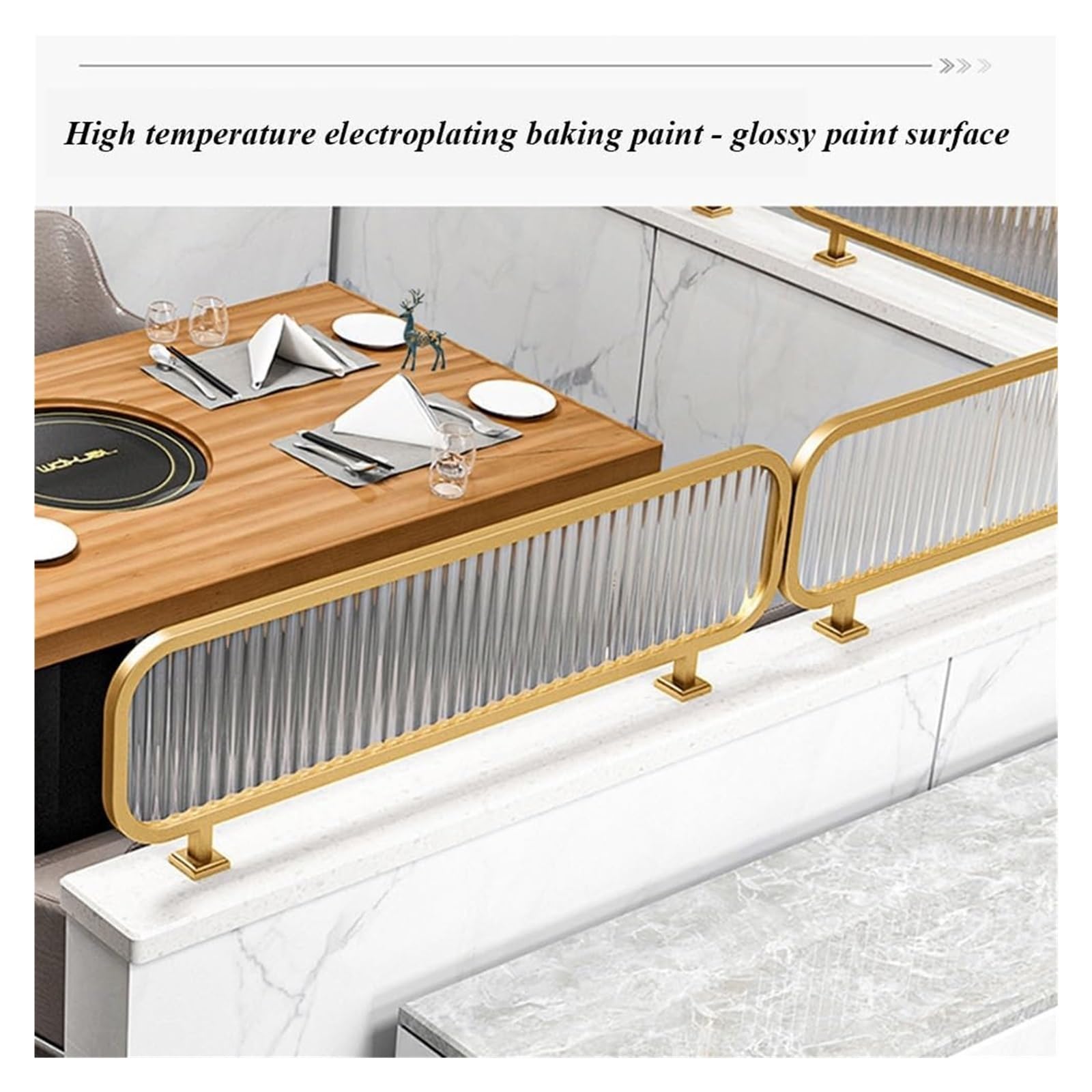 D Cloison de séparation de bureau en verre trempé pour salles à manger et Worpaces, 120 x 25 cm pour comptoirs, et solution de confidentialité fonctionnelle