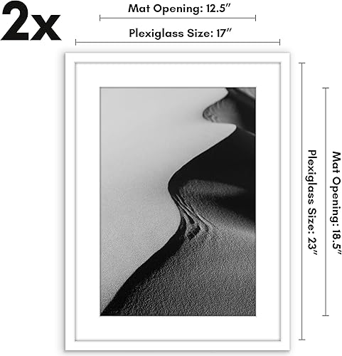 Vista 346 de Americanflat Portarretratos de 8 x 12 pulgadas con plexiglás pulido, juego de 2 portarretratos de 6 x 8 pulgadas con paspartú o para fotos de 8 x 12