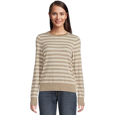 L.L.Bean Essential Merino Wool Crewneck Sweater oatmeal heather