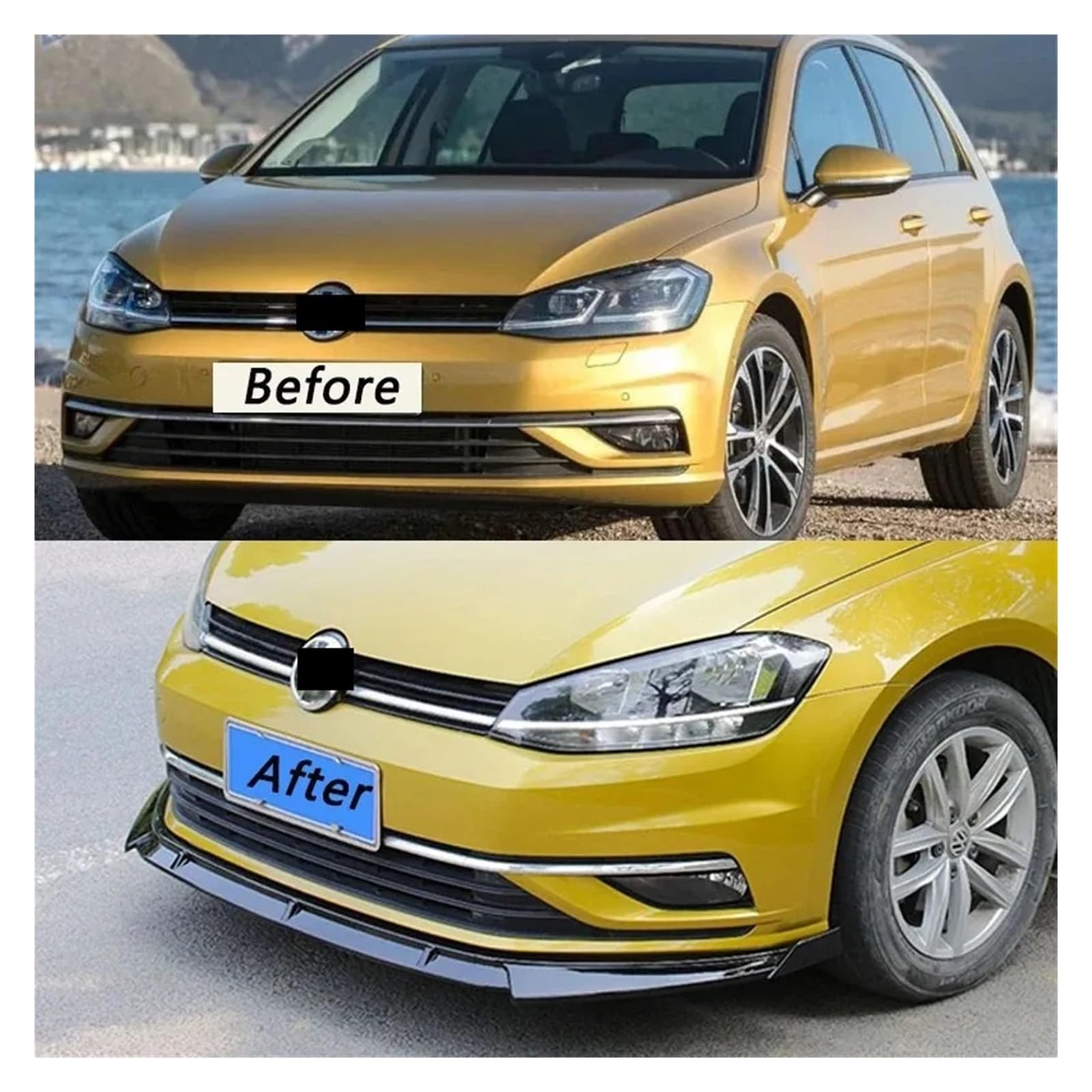 Lyjstore Parachoques Delantero Compatible con VW Golf 7 Facelift Mk7.5 TDI TSI TGI E-Golf Variant Modelos estándar 2017-2020, Tapa y alerón Divisor Autos de Piezas